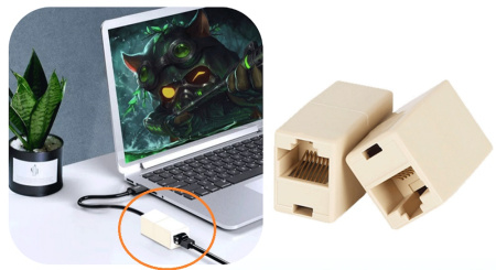 Адаптер - соединитель витой пары RJ45 (LAN)