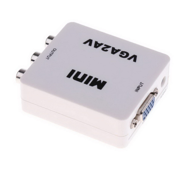 Адаптер - переходник VGA на RCA (AV), белый Адаптер - переходник VGA на RCA (AV), белый