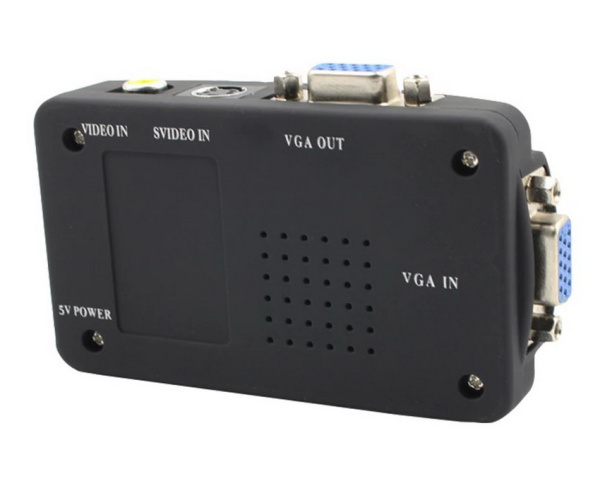 Адаптер - переходник RCA (AV), S-video - VGA, черный Адаптер - переходник RCA (AV), S-video - VGA, черный