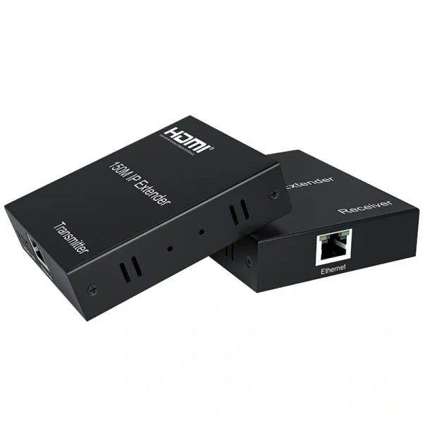 Удлинитель сигнала HDMI по витой паре RJ45 (LAN) до 150 метров, активный, FullHD 1080p, комплект, черный Удлинитель сигнала HDMI по витой паре RJ45 (LAN) до 150 метров, активный, FullHD 1080p, комплект, черный