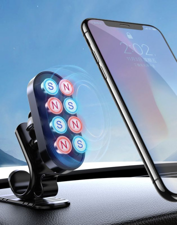 Автомобильный магнитный держатель для телефона на панель MOD06, черный