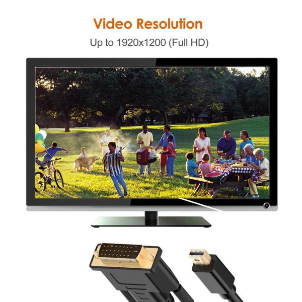 Кабель Mini DisplayPort - DVI-D, папа-папа, 1,8 метра, черный Кабель Mini DisplayPort - DVI-D, папа-папа, 1,8 метра, черный