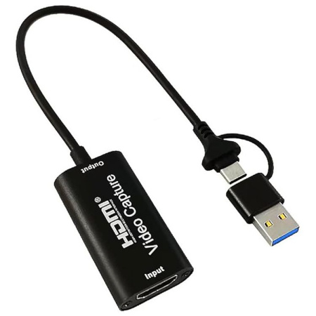 Карта видеозахвата USB3.1 Type-C / USB3.0 Type-A - HDMI, ver.01b, черный