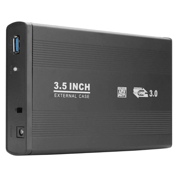 Внешний корпус - бокс SATA - USB3.0 для жесткого диска SSD/HDD 3.5”, алюминий, черный Внешний корпус - бокс SATA - USB3.0 для жесткого диска SSD/HDD 3.5”, алюминий, черный