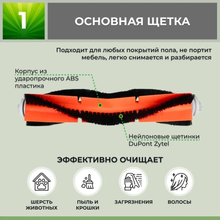 Набор аксессуаров Maxi для робота-пылесоса Roborock E4, черные боковые щетки