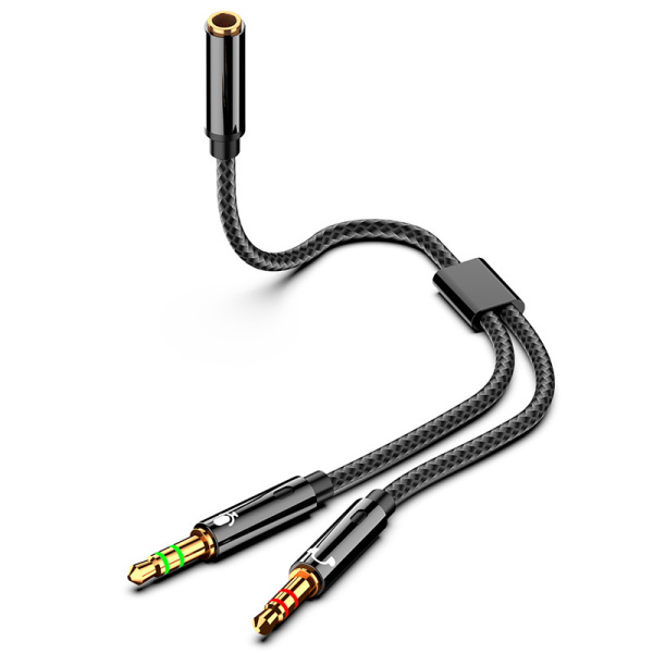 Кабель - соединитель jack 3.5mm (AUX) и jack 3.5mm (MIC) на jack 3.5mm (AUX+MIC), папа-мама, 0,25 метра, черный Кабель - соединитель jack 3.5mm (AUX) и jack 3.5mm (MIC) на jack 3.5mm (AUX+MIC), папа-мама, 0,25 метра, черный