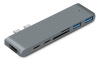 Адаптер - переходник - хаб 7in1 2x USB3.1 Type-C на HDMI - 2x USB3.0 - 2x USB3.1 Type-C - картридер TF/SD, серый