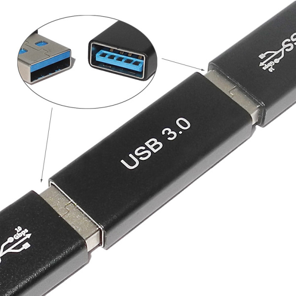 Адаптер - переходник USB3.0 - USB3.0, мама-мама, черный Адаптер - переходник USB3.0 - USB3.0, мама-мама, черный