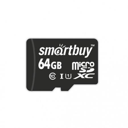 Карта памяти MicroSDXC 64Gb SmartBuy (SB64GBSDCL10-01), класс 10, SD-адаптер