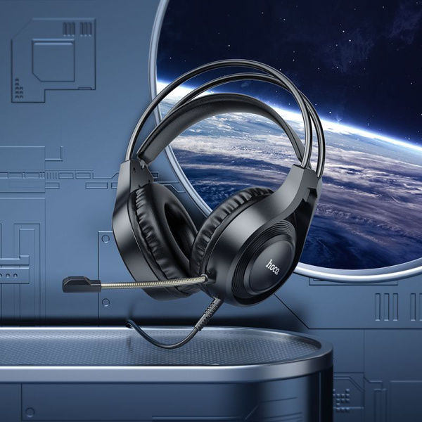 Наушники с микрофоном HOCO W106, полноразмерные игровые, USB+3,5 мм, 1.8 м., черный Наушники с микрофоном HOCO W106, полноразмерные игровые, USB+3,5 мм, 1.8 м., черный