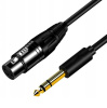 Кабель jack 6.35mm - XLR для микрофона, черный, 1,5 метра