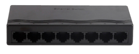 Сетевой хаб - коммутатор LAN - разветвитель RJ45 на 8 портов 10/100 Мбит/с, черный