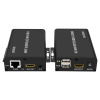 KVM-удлинитель HDMI USB по витой паре RJ45 UTP (LAN) до 150 метров, FullHD 1080p, комплект, с креплениями, черный