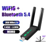Адаптер - беспроводной приемник USB3.0 Wi-Fi6 + Bluetooth 5.4, до 900 Мбит/с, 2 антенны, двухдиапазонный - 2.4GHz/5.8GHz  (Free Driver)
