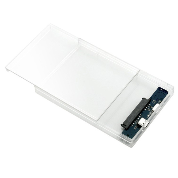 Внешний корпус - бокс SATA - MiniUSB - USB2.0 для жесткого диска SSD/HDD 2.5”, прозрачный Внешний корпус - бокс SATA - MiniUSB - USB2.0 для жесткого диска SSD/HDD 2.5”, прозрачный