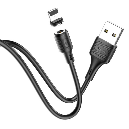 Зарядный магнитный USB дата кабель HOCO X52 Lightning, 2.4A, 1м, черный