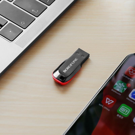 Флешка 64Gb Borofone BUD2, USB 2.0, черный