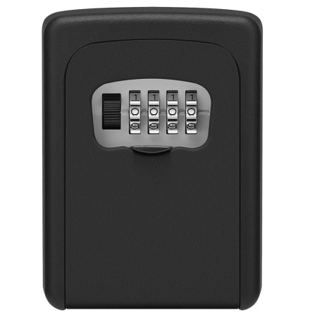 Мини сейф для ключей - ключница настенная - ящик с кодовым замком CH-851, металлический с двойными стенками, черный