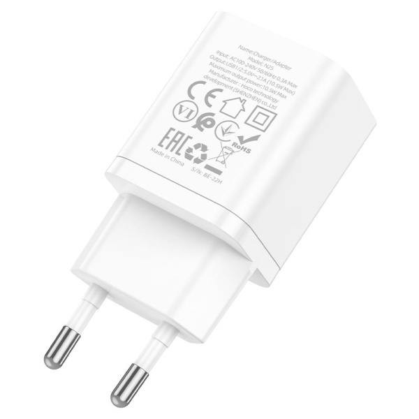 Зарядное устройство сетевое - блок питания HOCO N25, 2.1A, 2 USB, белый Зарядное устройство сетевое - блок питания HOCO N25, 2.1A, 2 USB, белый