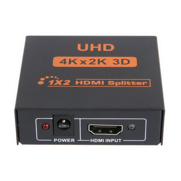 Адаптер - разветвитель - сплиттер 1×2 HDMI, UltraHD 4K 3D, активный, черный Адаптер - разветвитель - сплиттер 1×2 HDMI, UltraHD 4K 3D, активный, черный