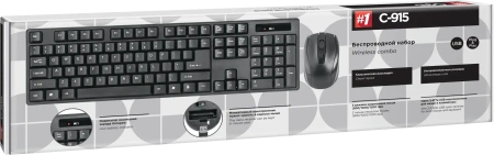 Комплект беспроводной клавиатура и мышь DEFENDER C-915, черный