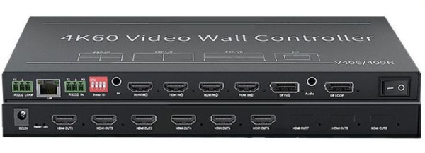 Контроллер видеостены HDMI /DisplayPort  4K@60Hz UltraHD 2x3 до 6 экранов 5 входов, RS232, RJ45, AUX, пульт ДУ Контроллер видеостены HDMI /DisplayPort  4K@60Hz UltraHD 2x3 до 6 экранов 5 входов, RS232, RJ45, AUX, пульт ДУ