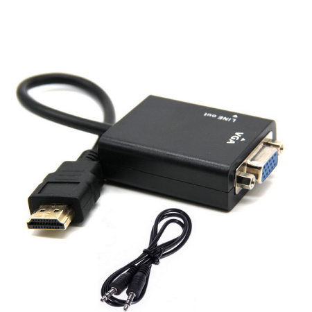 Адаптер - переходник HDMI – VGA - jack 3.5mm (AUX) PRO, черный