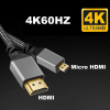 Кабель MicroHDMI - HDMI 4K, папа-папа, 1,5 метра, черный