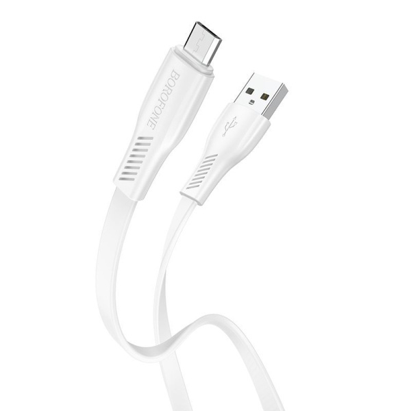 Зарядный USB дата кабель BOROFONE BX85 MicroUSB, 2.4A, 1м, белый