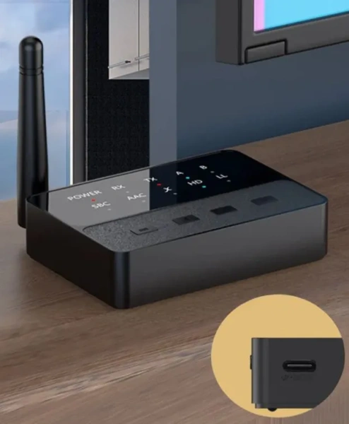 Аудио адаптер Hi-Fi D600 приемник-передатчик (TX/RX) Bluetooth v5.3 - RCA / AUX 3.5мм, для дома и автомобиля, функция подключения двух устройств RX/TX, кодеки aptX / AAC / SBC