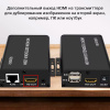 KVM-удлинитель HDMI USB по витой паре RJ45 UTP (LAN) до 150 метров, FullHD 1080p, комплект, с креплениями, черный