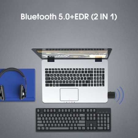 Беспроводной аудио адаптер Bluetooth 5.0 RX/TX, BT-600, черный
