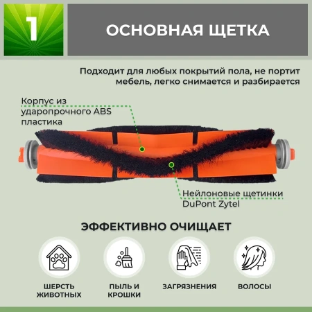 Набор аксессуаров Medium для робота-пылесоса Xiaomi Mi Robot Vacuum-Mop 2 Lite (MJSTL), черные боковые щетки