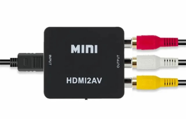 Адаптер - переходник HDMI на RCA (AV), черный Адаптер - переходник HDMI на RCA (AV), черный