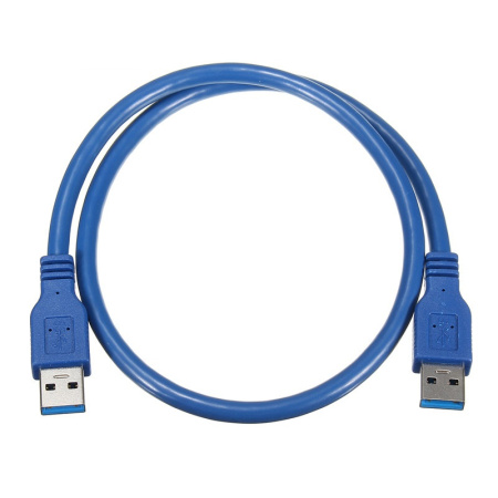 Кабель USB3.0, папа-папа, экранированный, 1 метр, синий