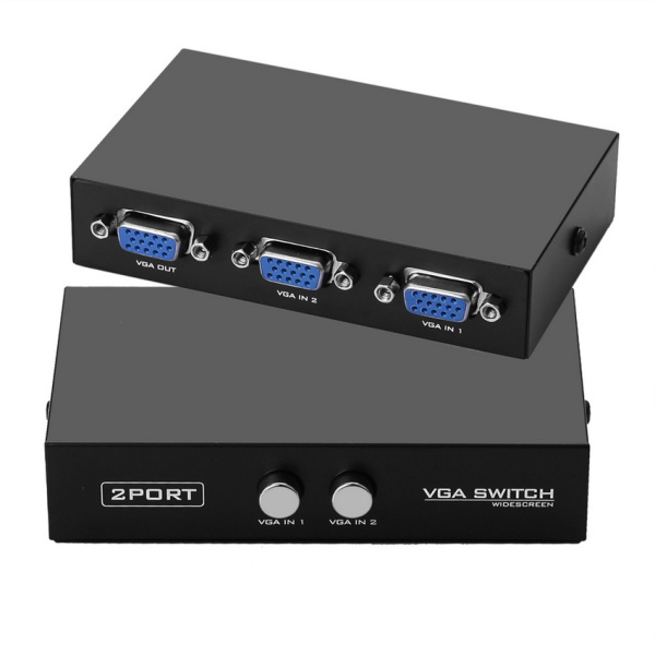 Адаптер - переключатель - свитч 2×1 VGA, пассивный, черный Адаптер - переключатель - свитч 2×1 VGA, пассивный, черный