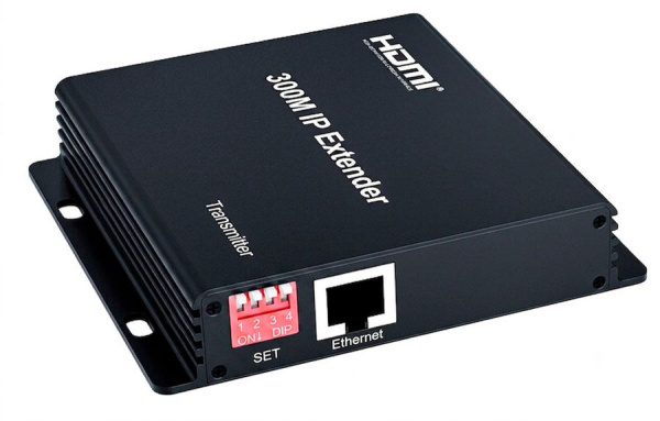 Передатчик IP-удлинителя HDMI по витой паре RJ45 (LAN) до 300 метров, активный, FullHD 1080p, EDID, черный