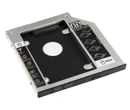 Адаптер SATA III - внутренний корпус для SSD/HDD для ноутбука, 9.5мм, металлический