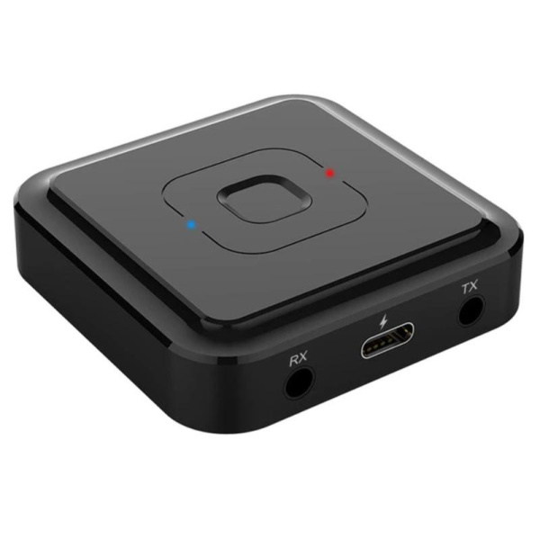 Беспроводной аудио адаптер Bluetooth v5.1 RX/TX приемник-передатчик BT-22 с микрофоном (Handsfree), черный Беспроводной аудио адаптер Bluetooth v5.1 RX/TX приемник-передатчик BT-22 с микрофоном (Handsfree), черный