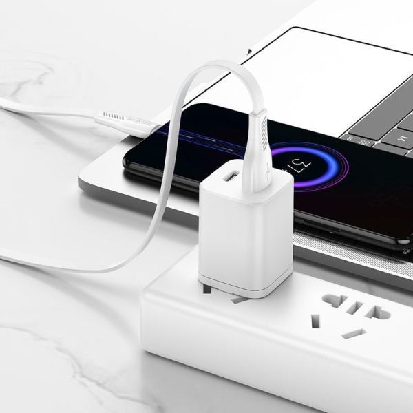 Зарядный USB дата кабель BOROFONE BX85 MicroUSB, 2.4A, 1м, белый