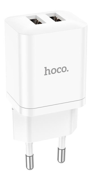 Зарядное устройство сетевое - блок питания HOCO N25, 2.1A, 2 USB, белый Зарядное устройство сетевое - блок питания HOCO N25, 2.1A, 2 USB, белый