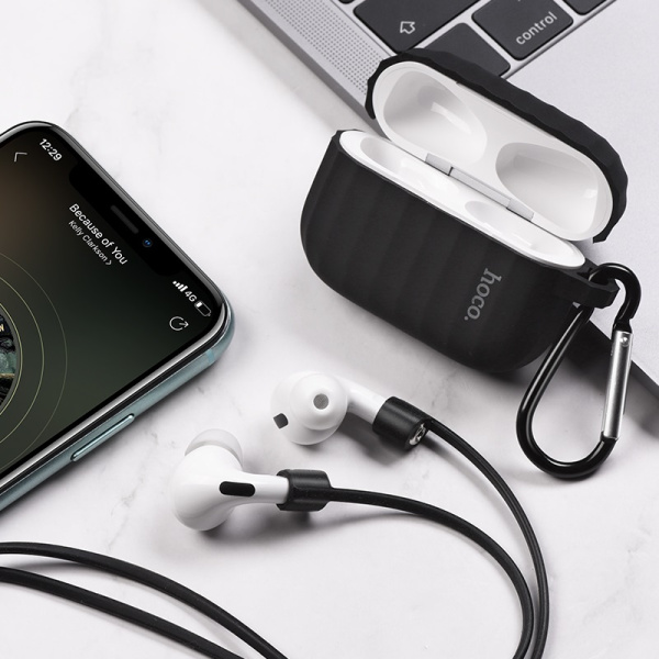 Чехол HOCO WB20 для наушников Aps Pro силиконовый, черный Чехол HOCO WB20 для наушников Aps Pro силиконовый, черный