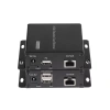 KVM IP-удлинитель HDMI USB по витой паре RJ45 UTP (LAN) до 200 метров UltraHD 4K, поддержка IP, комплект, черный