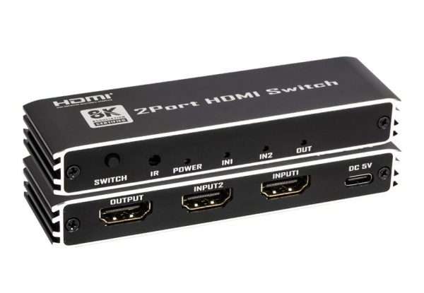 Адаптер - переключатель - свитч 2×1 HDMI 2.1 UltraHD 8K 60Гц, HDCP 2.3, пульт ДУ, активный, черный Адаптер - переключатель - свитч 2×1 HDMI 2.1 UltraHD 8K 60Гц, HDCP 2.3, пульт ДУ, активный, черный