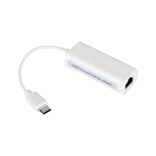 Адаптер - переходник USB Type-C 2.1 - RJ45 (LAN) до 100 Мбит/с, белый Адаптер - переходник USB Type-C 2.1 - RJ45 (LAN) до 100 Мбит/с, белый
