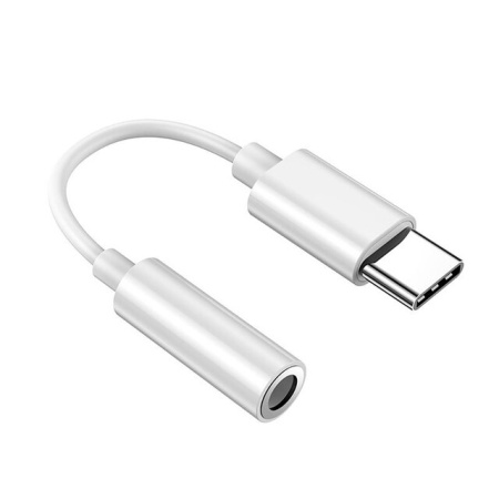 Адаптер - переходник цифровой USB3.1 Type-C - jack 3.5mm (AUX), универсальный, белый