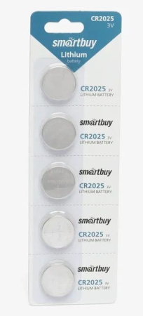 Батарейка дисковая - элемент питания SMARTBUY CR2025/5B