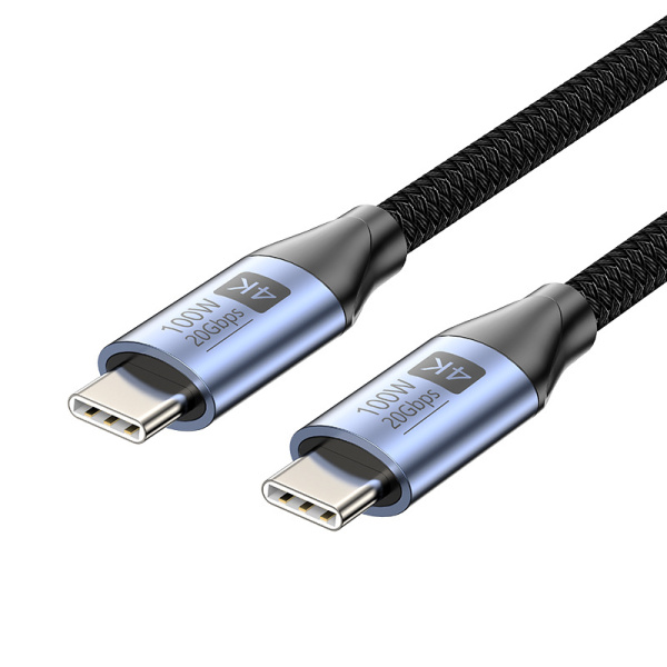 Кабель USB3.2 Type-C чип E-Marker, 4K 60Гц, PD100W (5A), 20 Гбит/с, алюминий, нейлоновая оплетка, 0.5 метра