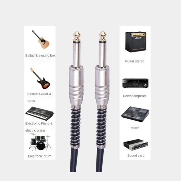 Кабель jack 6.35mm (AUX) PRO, папа-папа, 3 метра, черный Кабель jack 6.35mm (AUX) PRO, папа-папа, 3 метра, черный