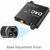 Адаптер - переходник, аудио-преобразователь с оптики (Toslink/SPDIF) на jack 3.5mm (AUX) ver.02 PREMIUM, RCA, регулятор звука и баса, черный